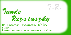 tunde ruzsinszky business card